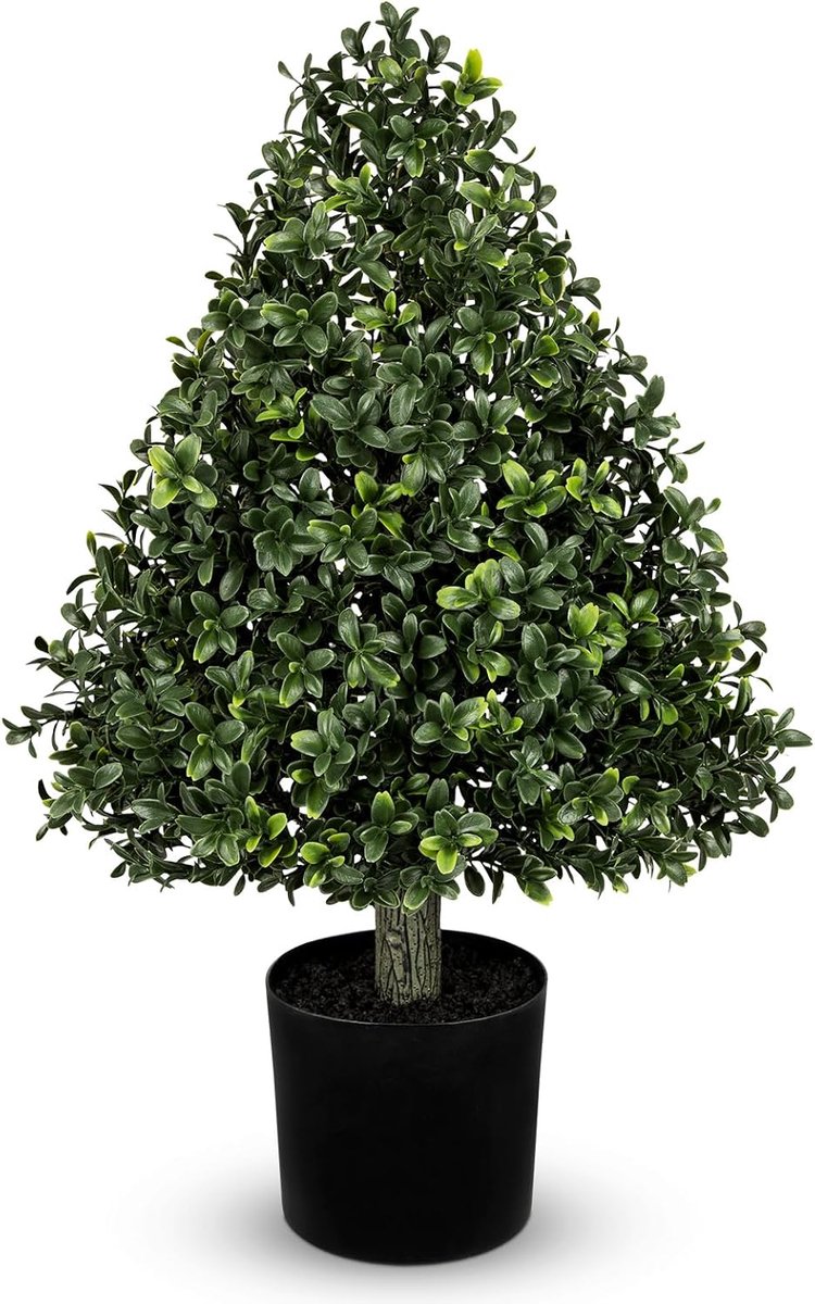 SnelShoppen - Oairse Kunstbuxus in Pot 60 cm - Bedrieglijk Echt, Traanvorm - Decoratieve Kunstplant voor Woonkamer, Slaapkamer, Kantoor, Entree, Tuin