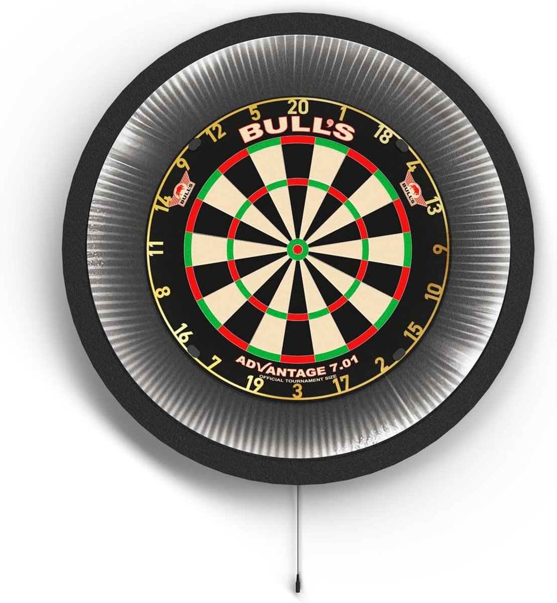 SnelShoppen - Bull's Lumo XL LED Licht Ring voor Dartbord - 360 Graad Schaduwvrije Verlichting - 70cm Surround met Licht en Wandbescherming - Ideaal v