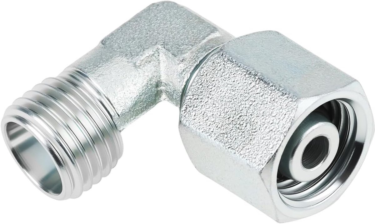 SnelShoppen - M14x1.5 Hydraulische Koppeling Mannetje aan Vrouwelijke 90° Hoekverbinding voor Mini Graafwerktuig - DIN Normen - Geschikt voor Olieleid