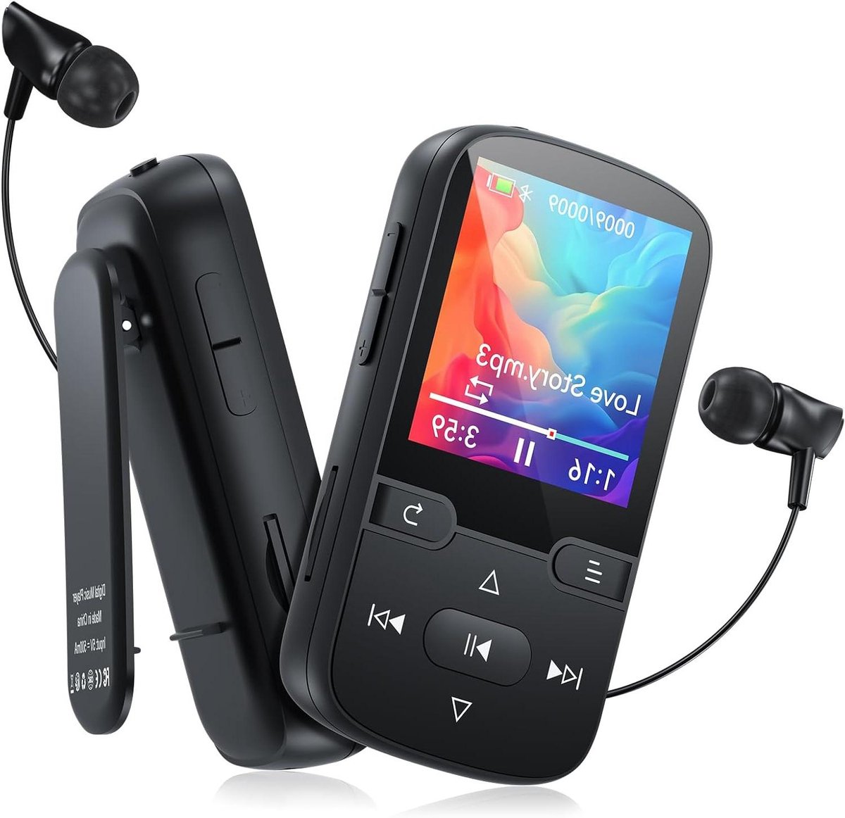 MP3-speler - Muziekspeler - Sport en Reizen - Bluetooth 5.3 Clip - 64 GB - Zwart