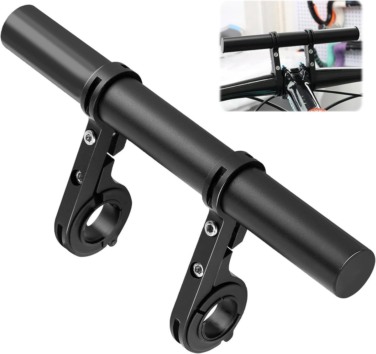 Verstelbare Aluminium Stuurverlenging voor Fietsen en Motoren met Dubbele Klem voor Diverse Diameter Maten