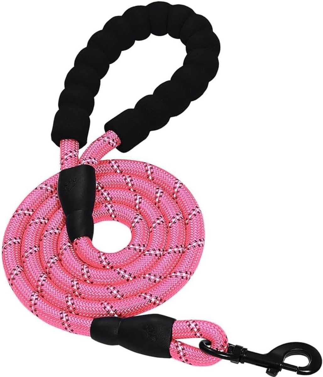 Hondenriem - Zwart - 3 m - Duurzaam Nylon met Gevoerde Handgreep - Voor Puppy’s en Middelgrote Honden
