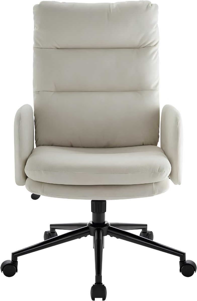 Lìon® Ergonomische Bureaustoel - Bureaustoel - Bureaustoelen - Beige - 72cm x 72cm x 106cm