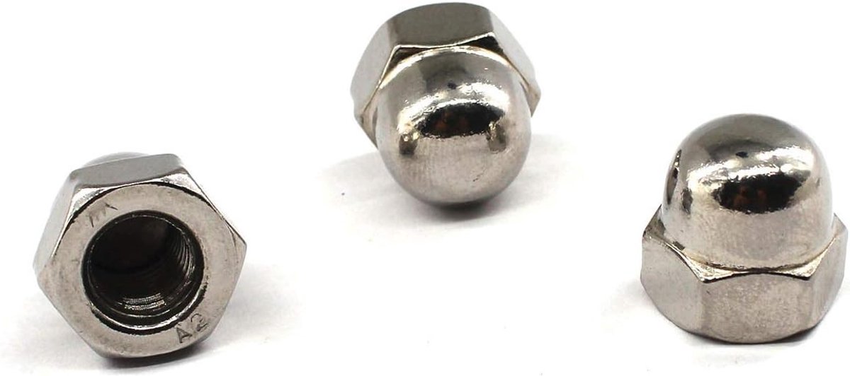 M3 Acorn Moeren Set van 20 - RVS Hex Cap Moeren voor Bevestiging en Bescherming van Schroeven