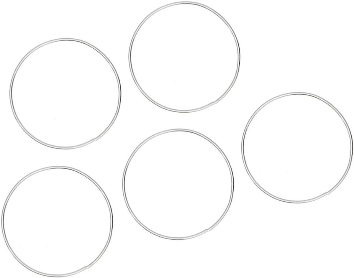 Metalen Ringen Set - Dromenvanger Hoepels - Huis Decoratie Maken - Gegalvaniseerd Metaal - 30 cm Diameter - Zilver
