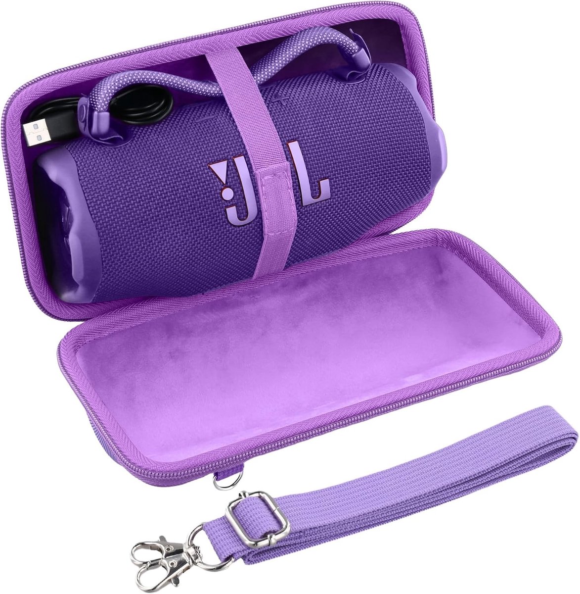 Harde Bescherming voor JBL Charge 6/5/4 Speakers in Paars, Ideaal voor Reizen en Sportactiviteiten