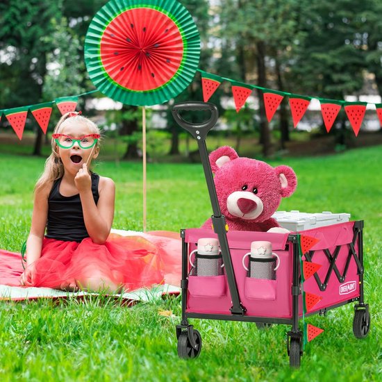 Opvouwbare Wagen - Draagbare Kar - Boodschappen Vervoeren - Lichtgewicht Compact - 100L Capaciteit - Zwart — afbeelding 2