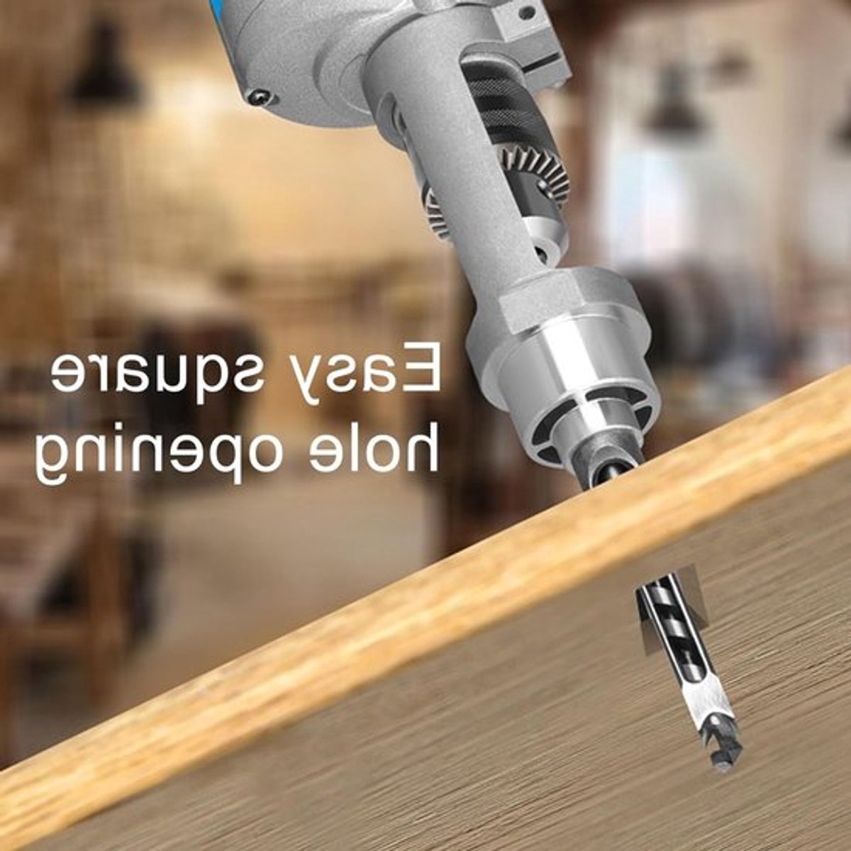 Drill Adapter met Vierkante Opening voor Houtbewerking, Mortise Bevestiging en Boormachine Montagebeugel voor Precisie Houtbewerking en Efficiënt Boren