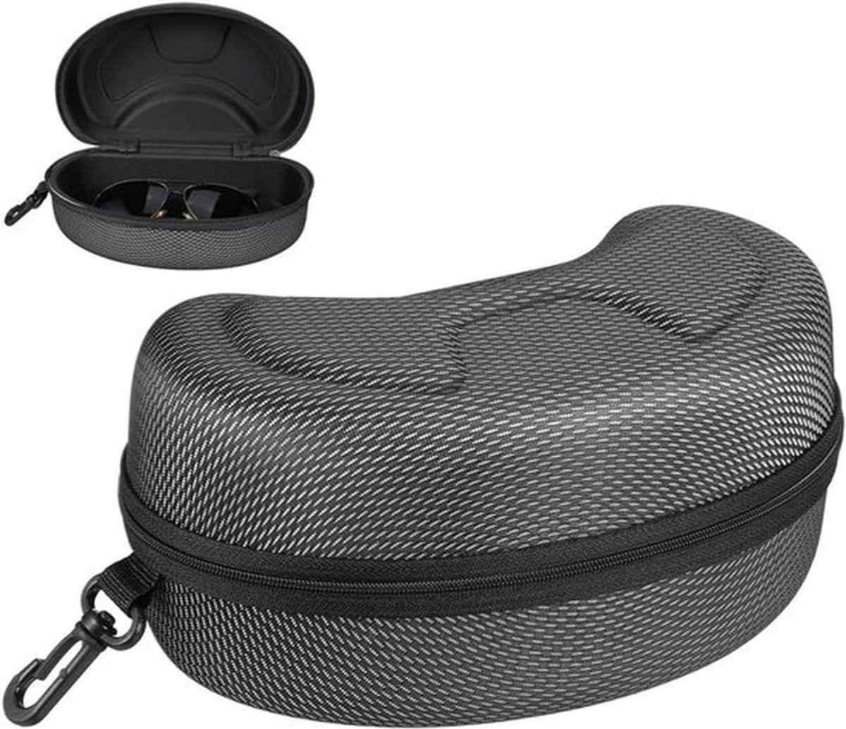 Hardcase voor skibrillen - draagbare organizer voor zonnebrillen en leesbrillen, ideale opberging voor sportbrillen en accessoires, zwart