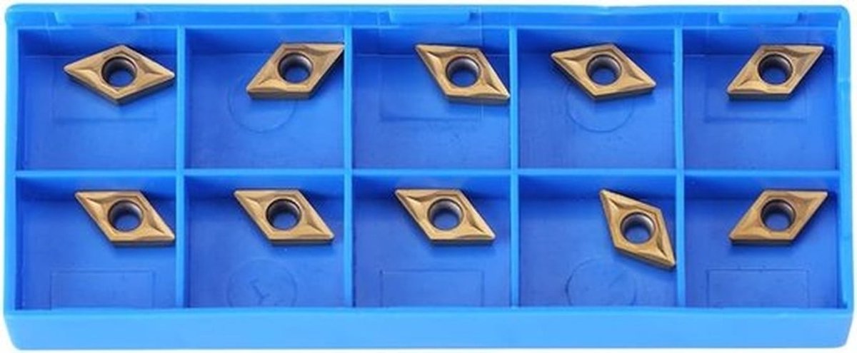 CNC Carbide Inserts voor Snijmachines, 10 Stuks, Puntige Snij-inserts met Opbergdoos, 0.51 x 0.28 x 0.10 inch, Precisie Gereedschap voor Metaalbewerking en Frezen