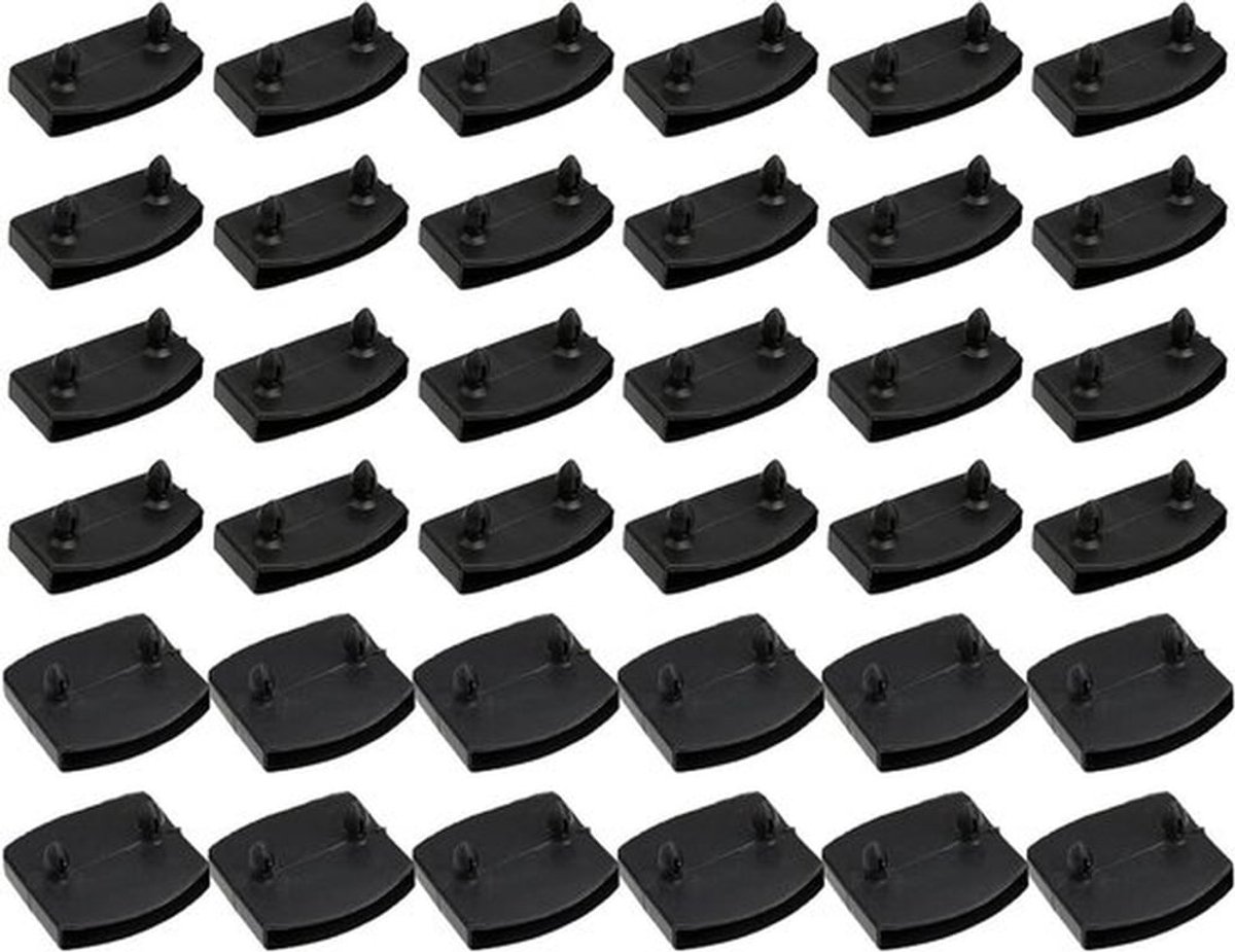 Set van 36 lattenbodems 53mm - Verbinding accessoires voor eenpersoons en tweepersoonsbedden - Zwart en duurzaam ontwerp