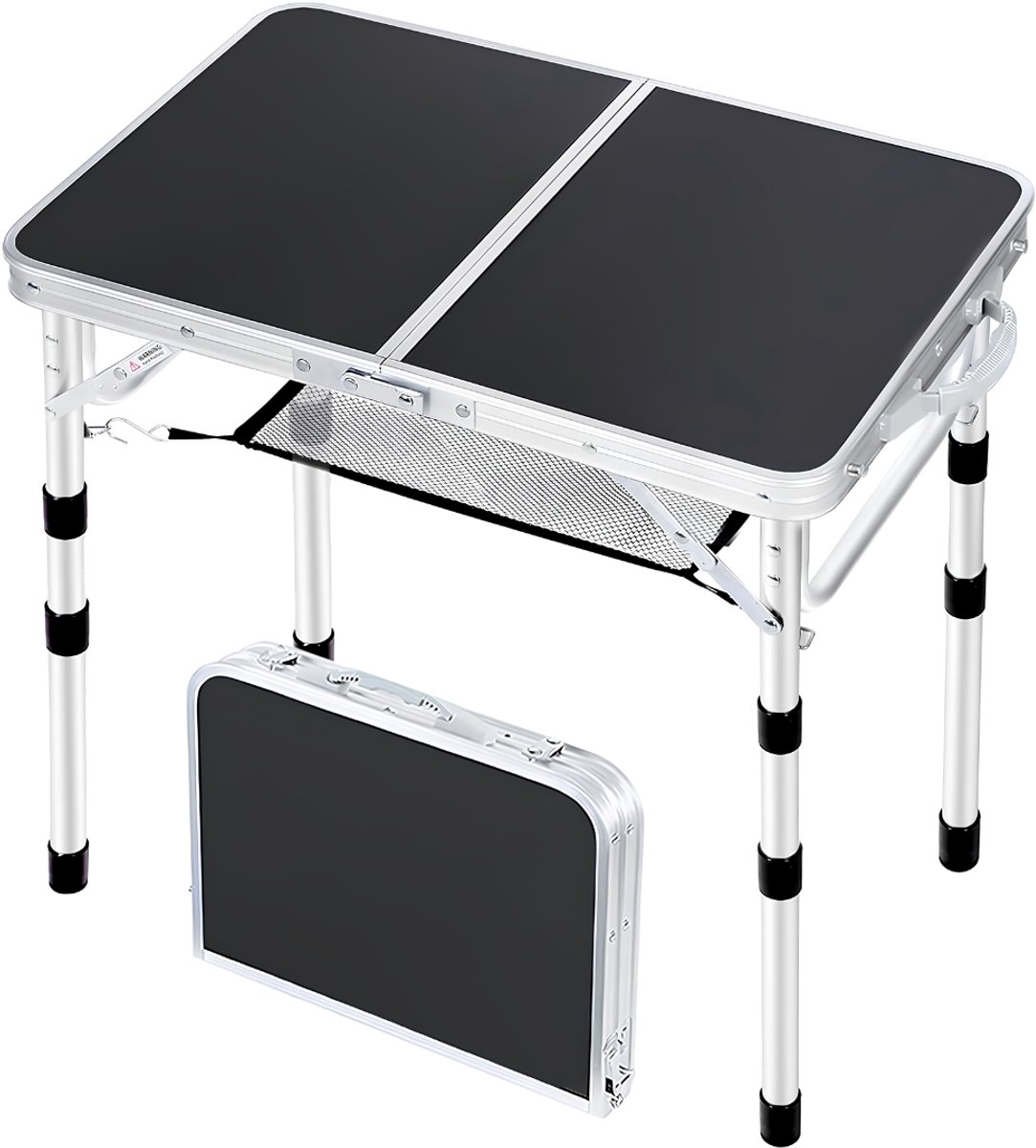 Lìon® Campingtafel - Kaptafel - Campingtafel Inklapbaar - Zwart - 25cm x 40cm x 60cm