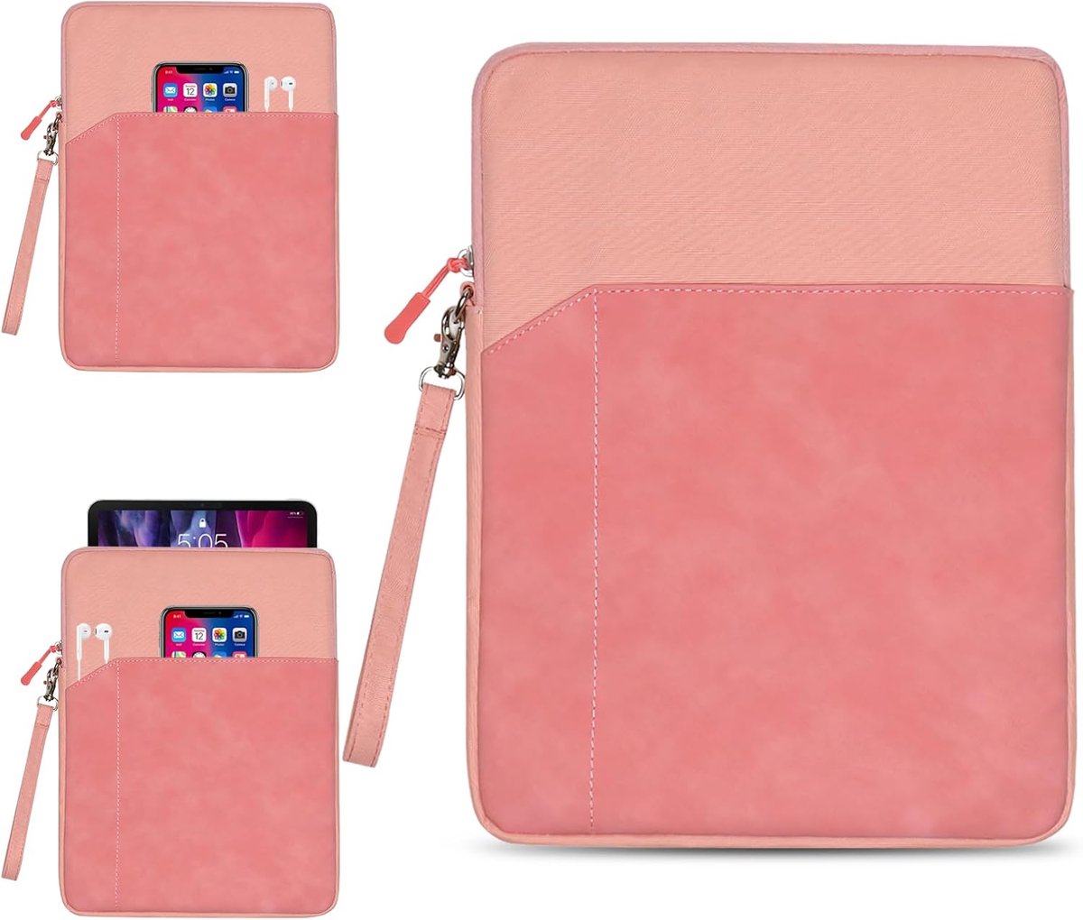 Laptoptas - Laptophoes 7.9-8 Inch - Universele Tablet Hoes - Tablet Case Pouch - Beschermhoes met Ritssluiting - Schokbestendig Waterafstotend - Roze - 1stuks