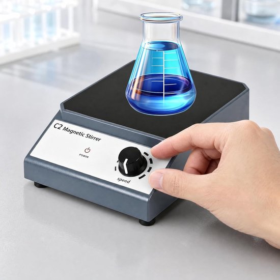 Magnetische Roerder - Roerapparaat Laboratorium - Vloeistoffen Mengen - Traploos Toerental - 1000 ml - Wit — afbeelding 2
