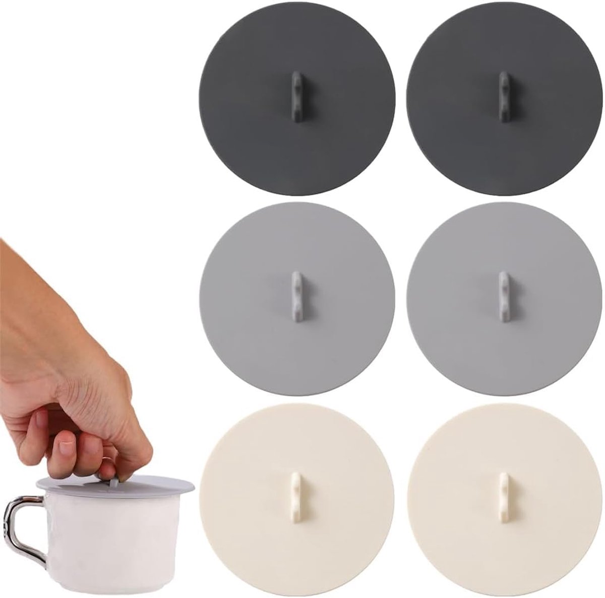 6 stuks- siliconen deksel-siliconen deksel rekbaar-siliconen deksels voor drinkglazen-siliconen deksels vershoud- Lekvrije siliconen deksel -herbruikbaar - anti-stof -Voor drinkglazen - Koffie bierpul