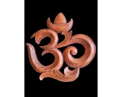 Om, symbole Aum, bois, Asie, Indonésie, fait main/30 cm/décoration/ zen