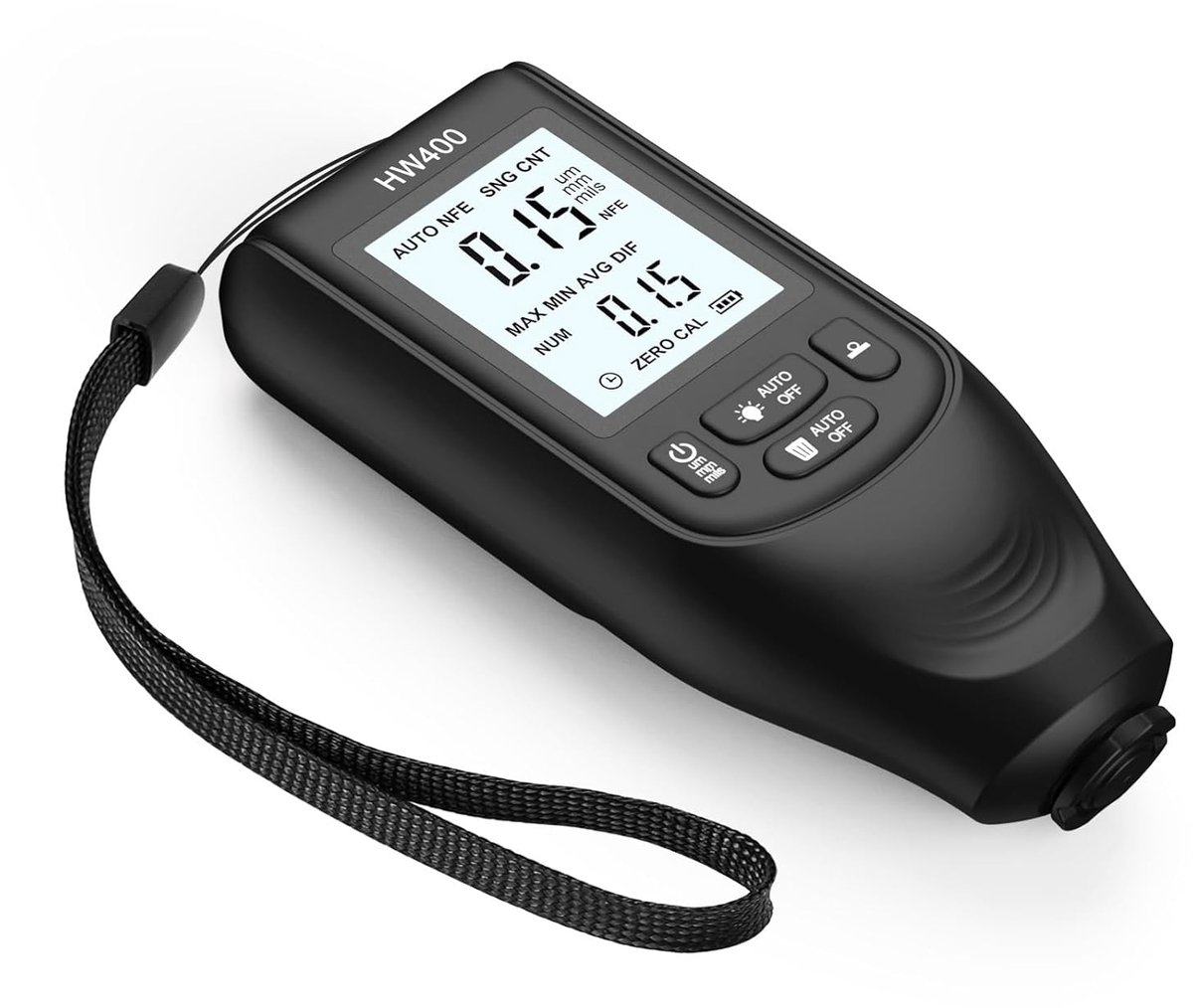 SnelShoppen - Professionele lakdikte meter voor auto, coating diktemeter, meetsysteem voor lak, emaille, chroom en anodisatie op staal, aluminium, kop