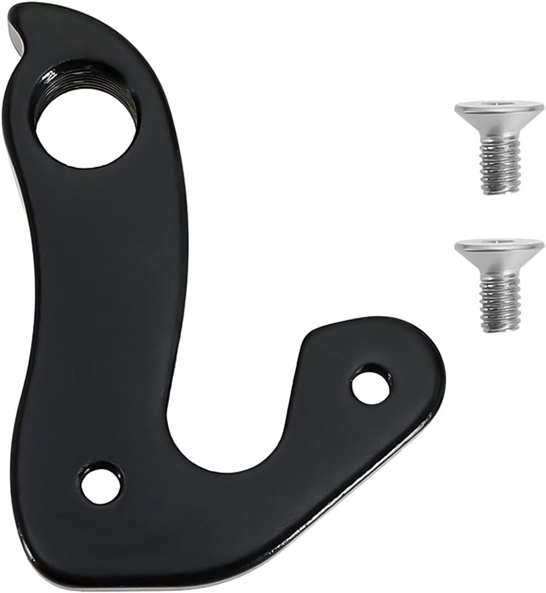 SnelShoppen - Mech Derailleur Hanger Fiets Achterderailleur Haak Aluminium Legering met 2 Schroeven Geschikt voor Diverse Fietsmodellen Zilver/Zwart