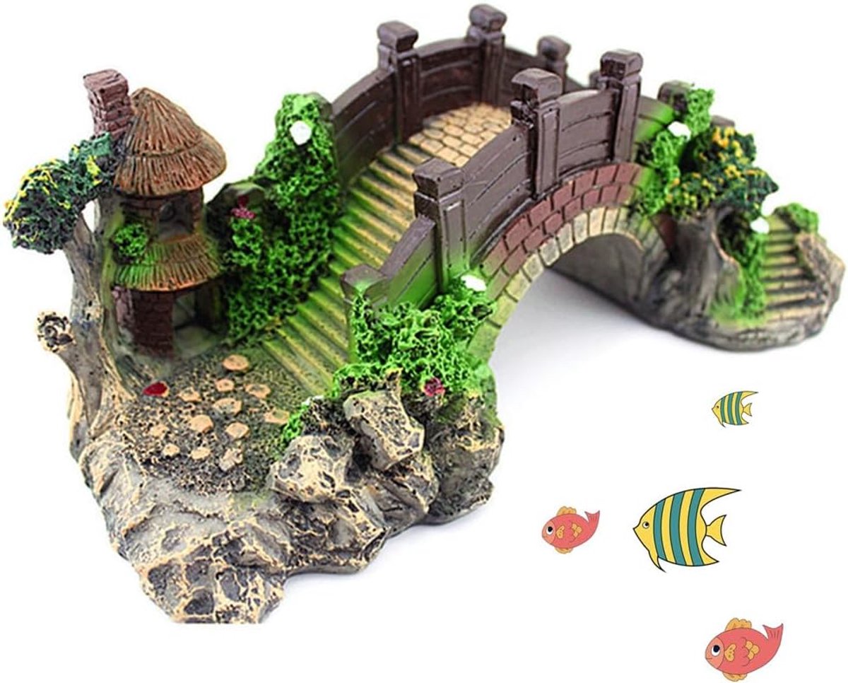 SnelShoppen - Aquarium Decoraties, Kunststof Ornamenten, Aquarium Accessoires, Kunsthars, Boogbrug voor Vissen, Tank, Ornament, Decoratie, Aquarium Br
