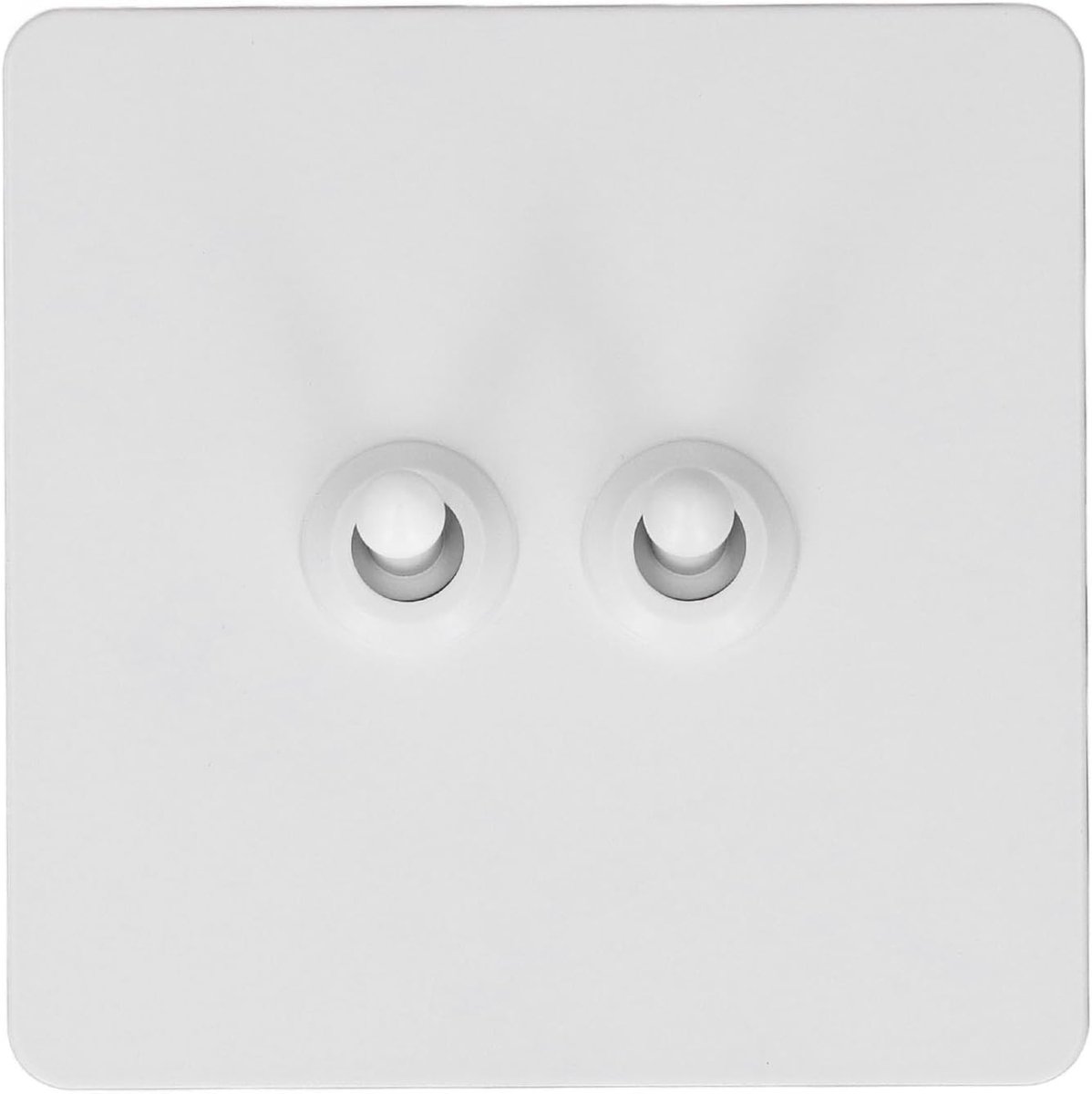 SnelShoppen - Double Pole Wand Toggle Switch - Dubbele Poles, 2-Weg Minimalistisch Wit, RVS Paneel met Geïsoleerde PC Basis, AC250V voor Thuis en Kant