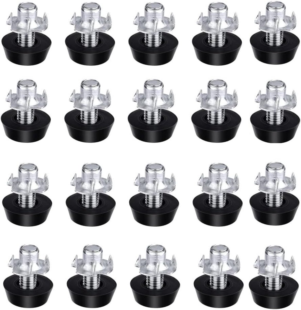 Acrylic 20 Pcs Adjustable Furniture Legs M6 x 18mm Height Adjustable Legs Table Legs Leveler and T Nuts for Leveling - ShopVlot