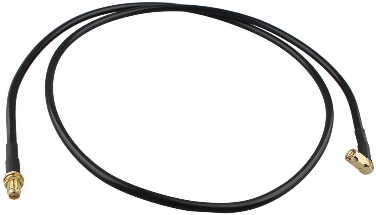 SnelShoppen - SMA Male Rechte Hoek naar Vrouwelijke Adapter Antenne Extensie Kabel RG58 Coaxkabel 1m voor Ham Radio Kenwood BaoFeng Wouxun Icom Yaesu