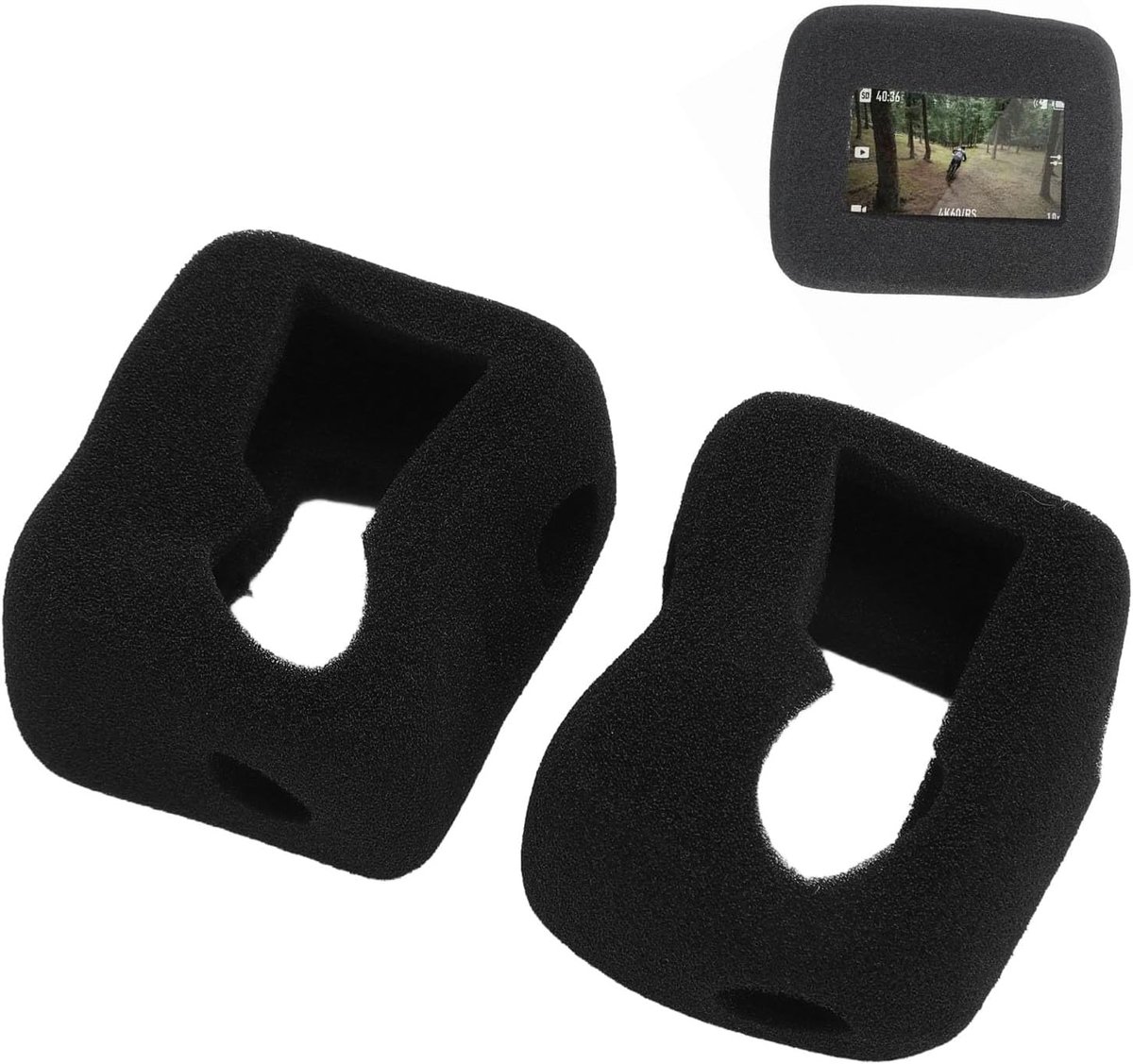 SnelShoppen - 2 Stuks Foam Windslayer Behuizing voor Actie Camera, Professionele Geluidsreductie Schuim Windscherm, Geschikt voor Osmo Action 4 en 3,