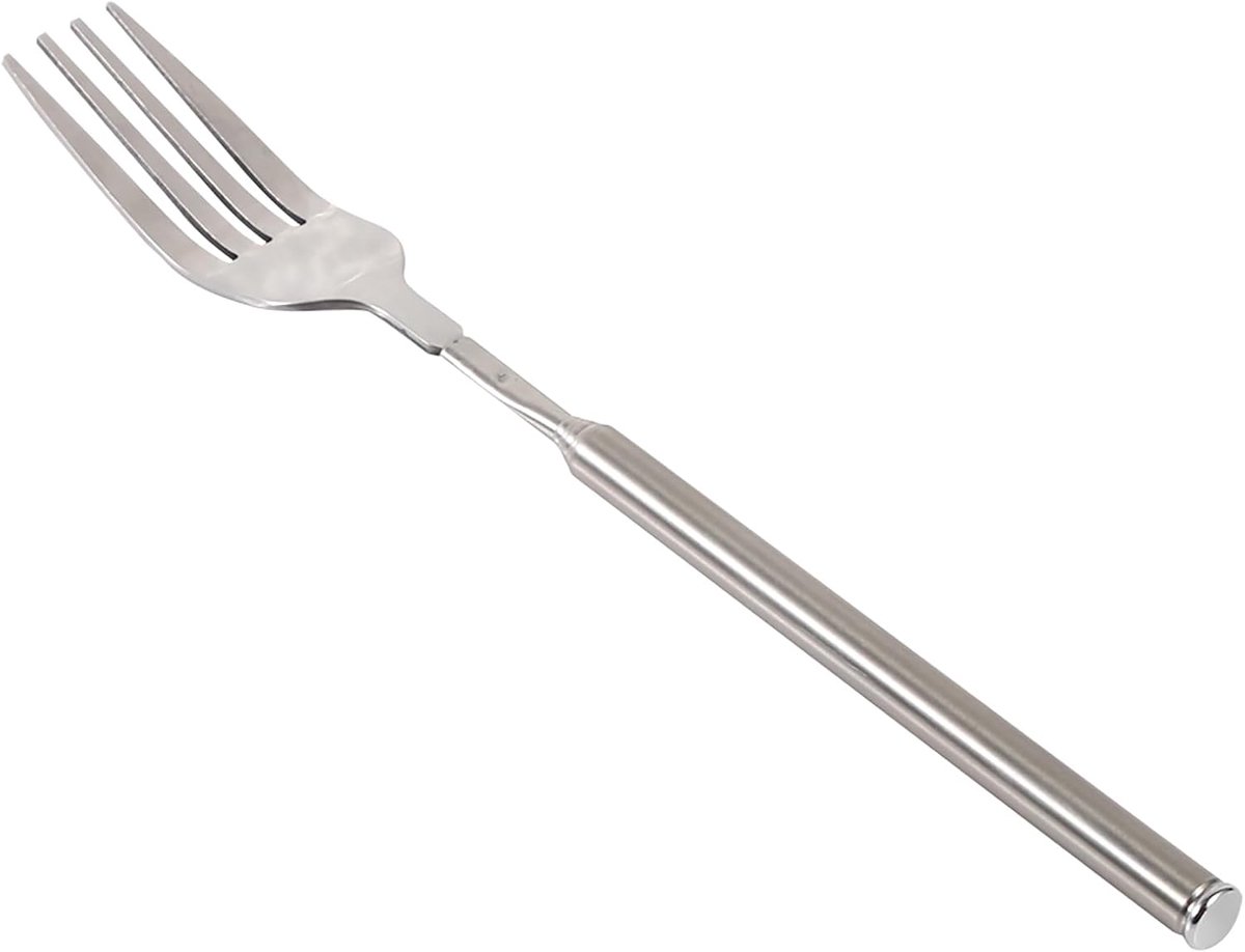 SnelShoppen - Uittrekbare RVS BBQ Vork - Telescopische Vork voor BBQ, Diner, Dessert en Groenten - 22~64 Cm - Lichtgewicht en Duurzaam Keukengerei