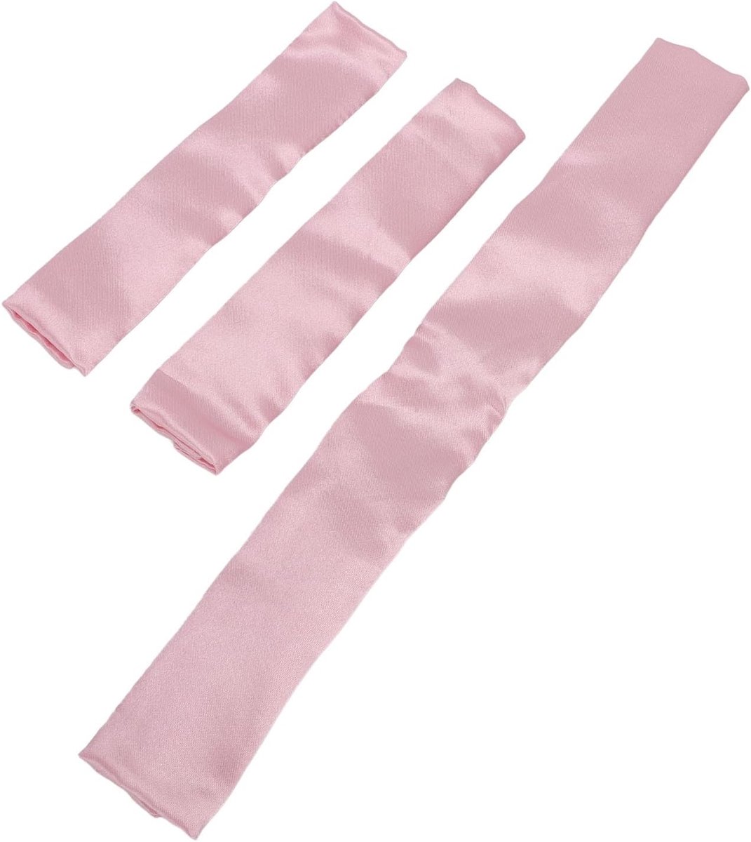 SnelShoppen - 3 Stuks Satin Hoofdkussensloop Covers, Ademend en Rimpelvrij, Rode Satin Band voor Comfort, Gemakkelijk te Dragen, Perfect voor Slaap en