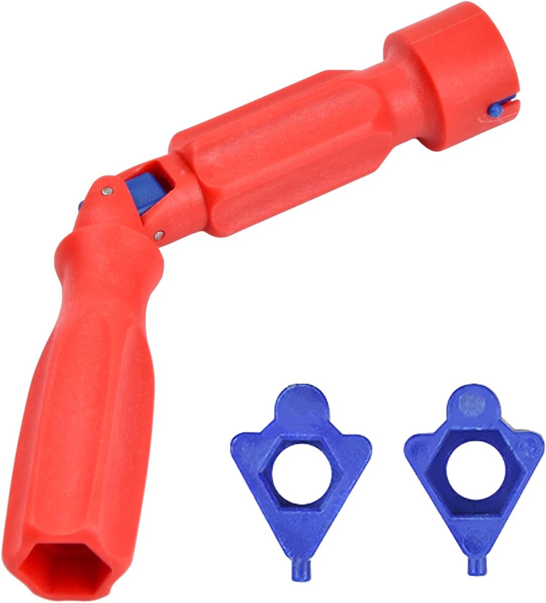 SnelShoppen - Toiletbril Montage Sleutel, Toiletbril Verwijder Tools, 10/13/17 mm, Stevige ABS Kunststof, Compact en Vouwbaar, Rood, Voor Toiletbril I