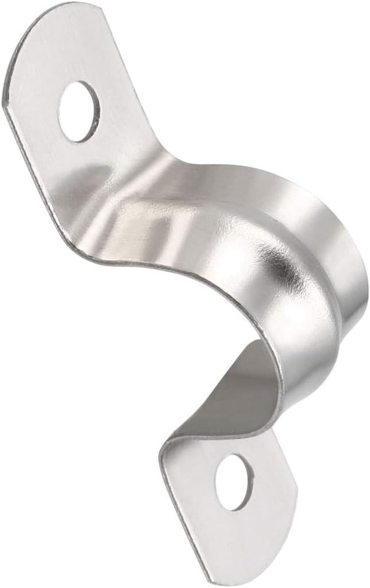 SnelShoppen - 20 stuks 14mm Rigid Pijp Band, 2 Gaten 304 RVS Spanning Buis Klem voor Bevestigen van Buis Draad - Duurzaam en Sterk
