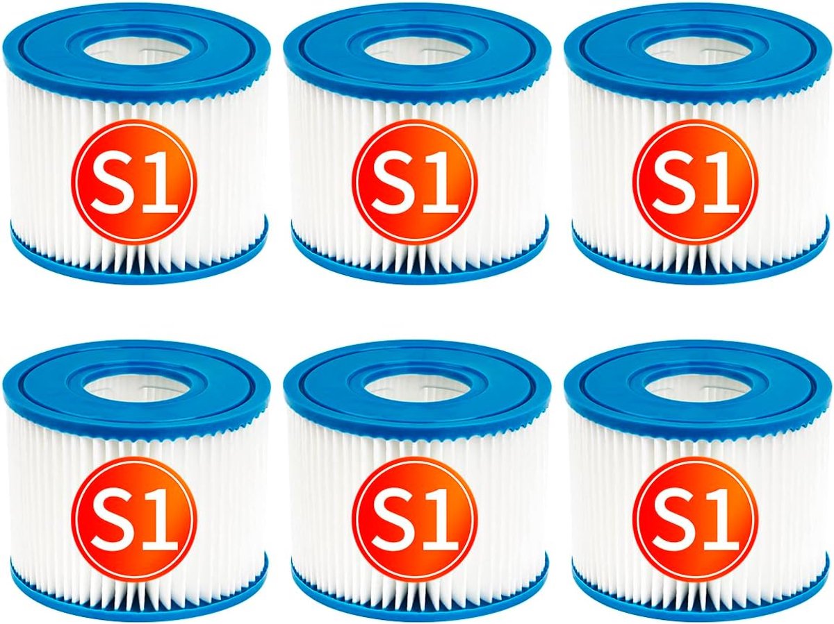 SnelShoppen - Set van 6 Poolfilters Compatibel met PureSpa Type S1 - Ideaal voor Intex Modellen - Hoogwaardige Filter voor Schone en Gezonde Zwembaden
