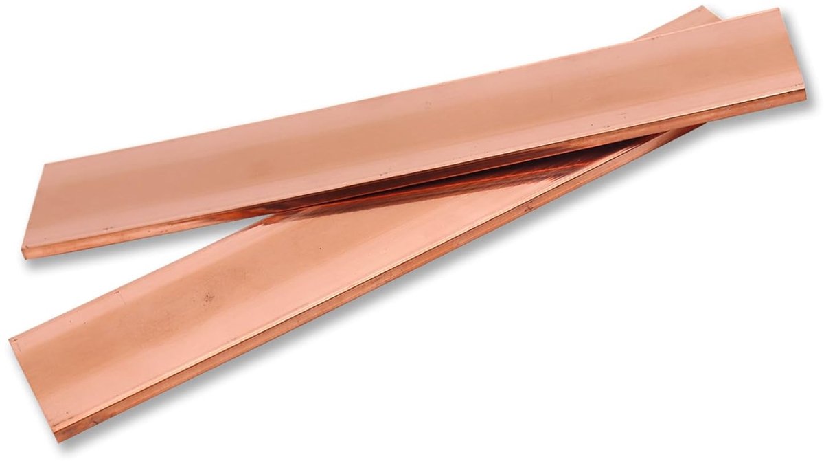 SnelShoppen - 2 Stuks T2 Platte Koperplaat, 99.95% Puur Koper, 150 x 30 x 3 mm, Hoogwaardige Metaal Bewerking, Goede Geleidbaarheid, Paars
