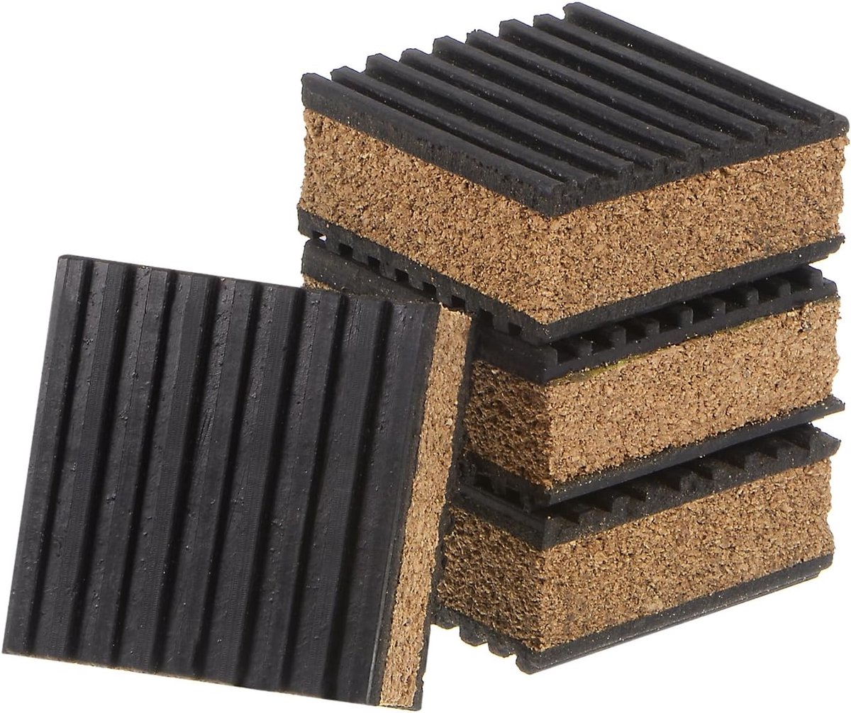 SnelShoppen - 4 stuks EVA Foam Rubber Anti Vibratie Pads - 5cm x 2.4cm Antislip Isolatie Rubber Pads voor HVAC Systeem en Wasmachine, Zwart en Houtkle