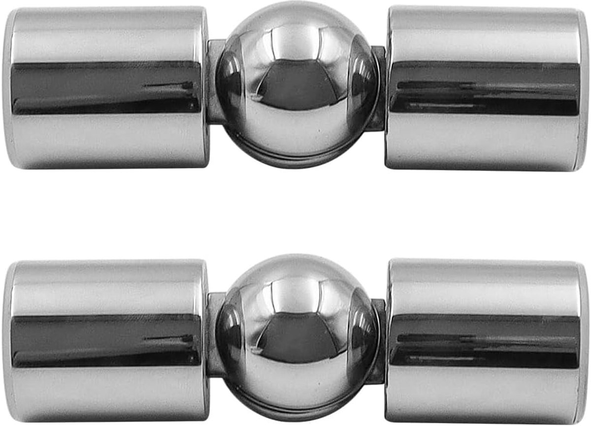SnelShoppen - 2 Stuks RVS Stevige Hoekconnector, Verstelbare 90 tot 180 Graden Gordijnroede Hoekconnector voor 25mm Gordijnroedes in Bay Window