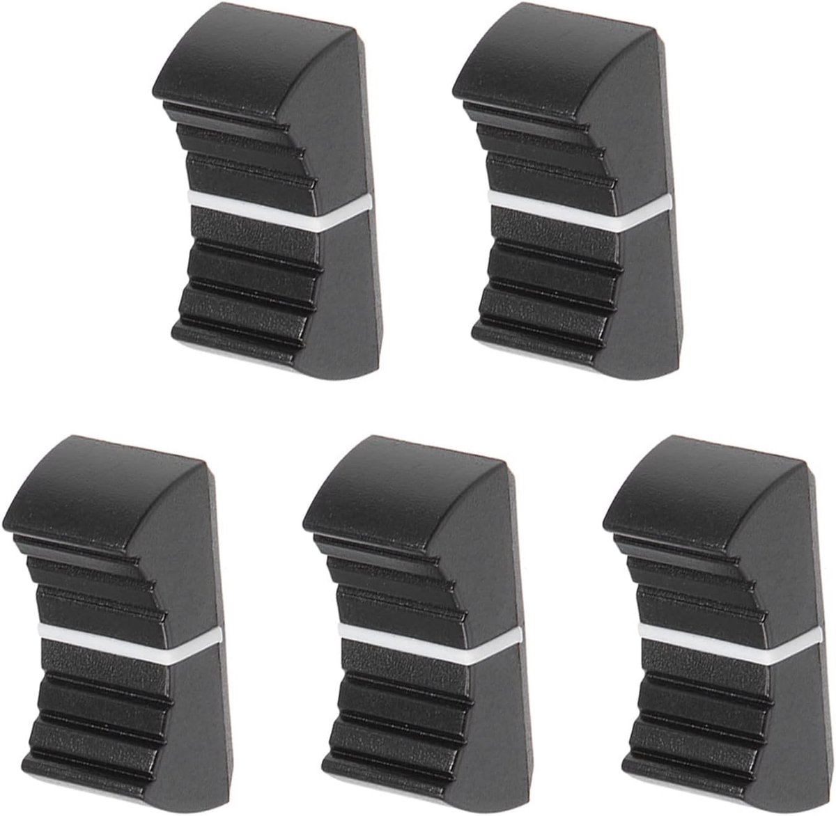 SnelShoppen - Potentiometer Mixer Fader Cap Flat Knop - 5 Stuks Plastic Zwart voor 4x1.2mm Schacht - Volume en Lichtregeling