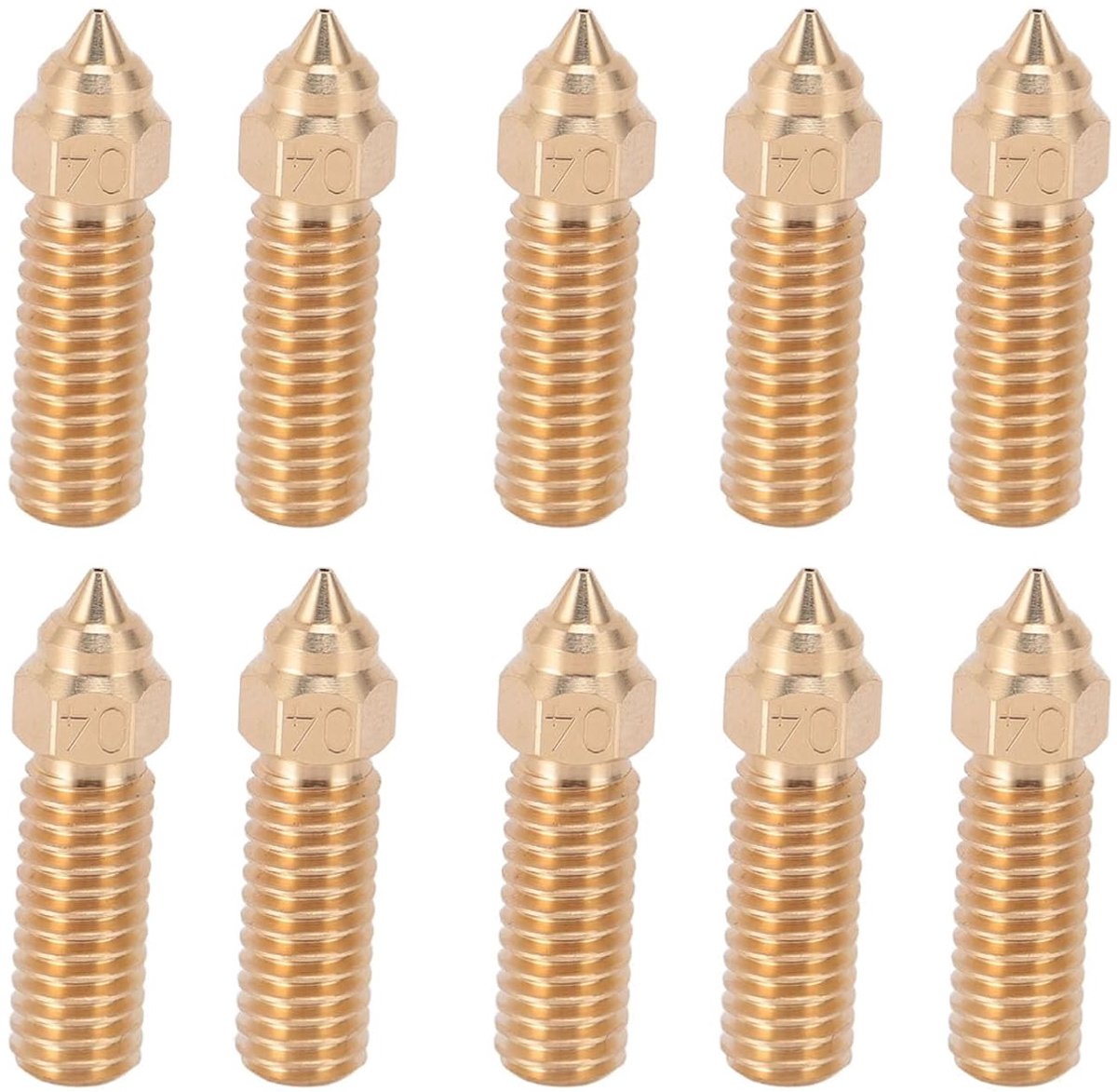 SnelShoppen - 10 Stuks Messing 3D Printer Extruder Nozzles voor K1, CR M4, Vyper, Kobra, Sovol SV06 Plus, SV07 - Hoge Temperatuur Weerstand, Slijtvast