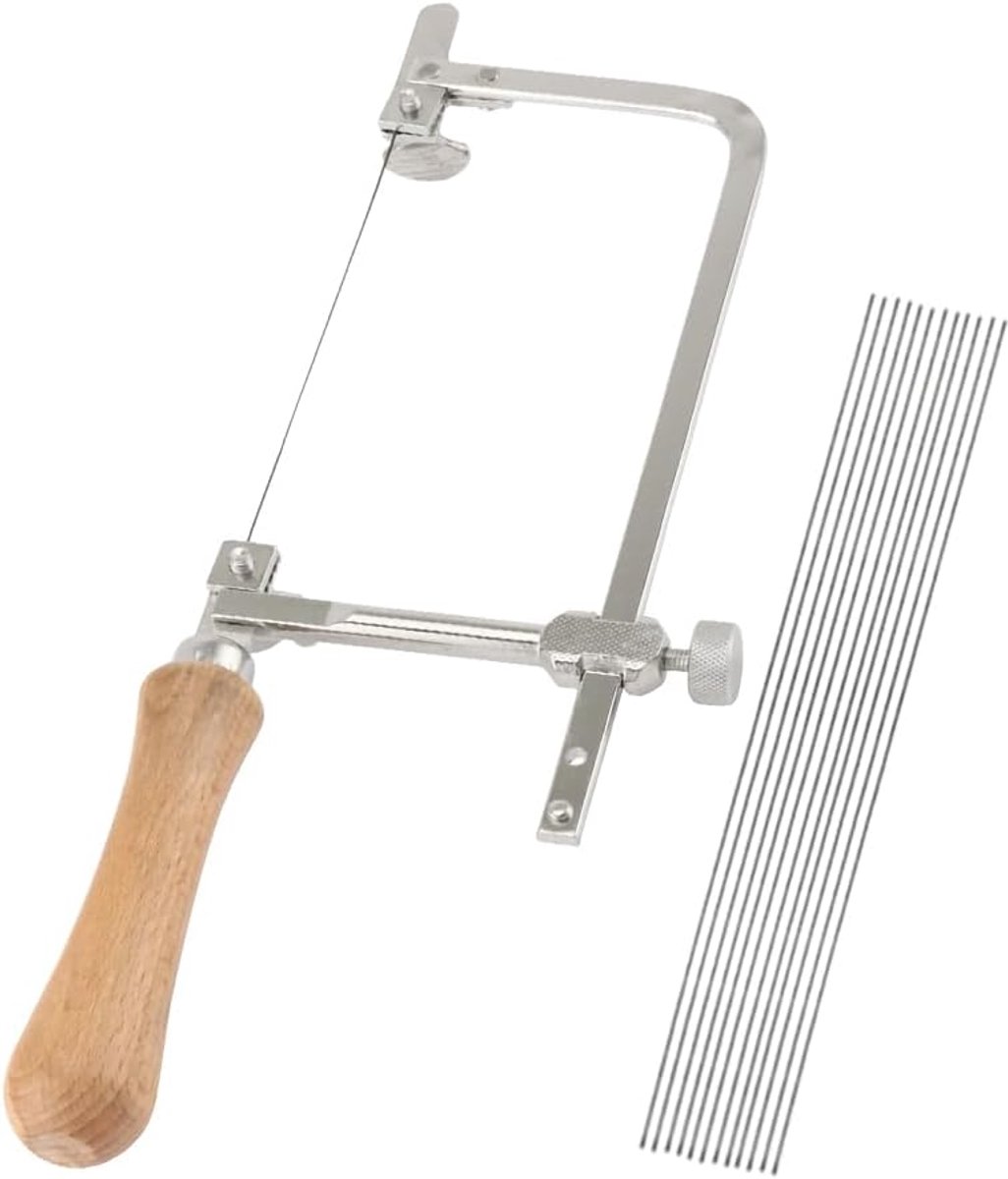 SnelShoppen - Mizikuu Handzaag voor Hout - Ornamentale Zaag met Verstelbare Tanden - Hacksaw met 12 Zaagbladen voor Hout, Metaal en Glas - Precisie Za