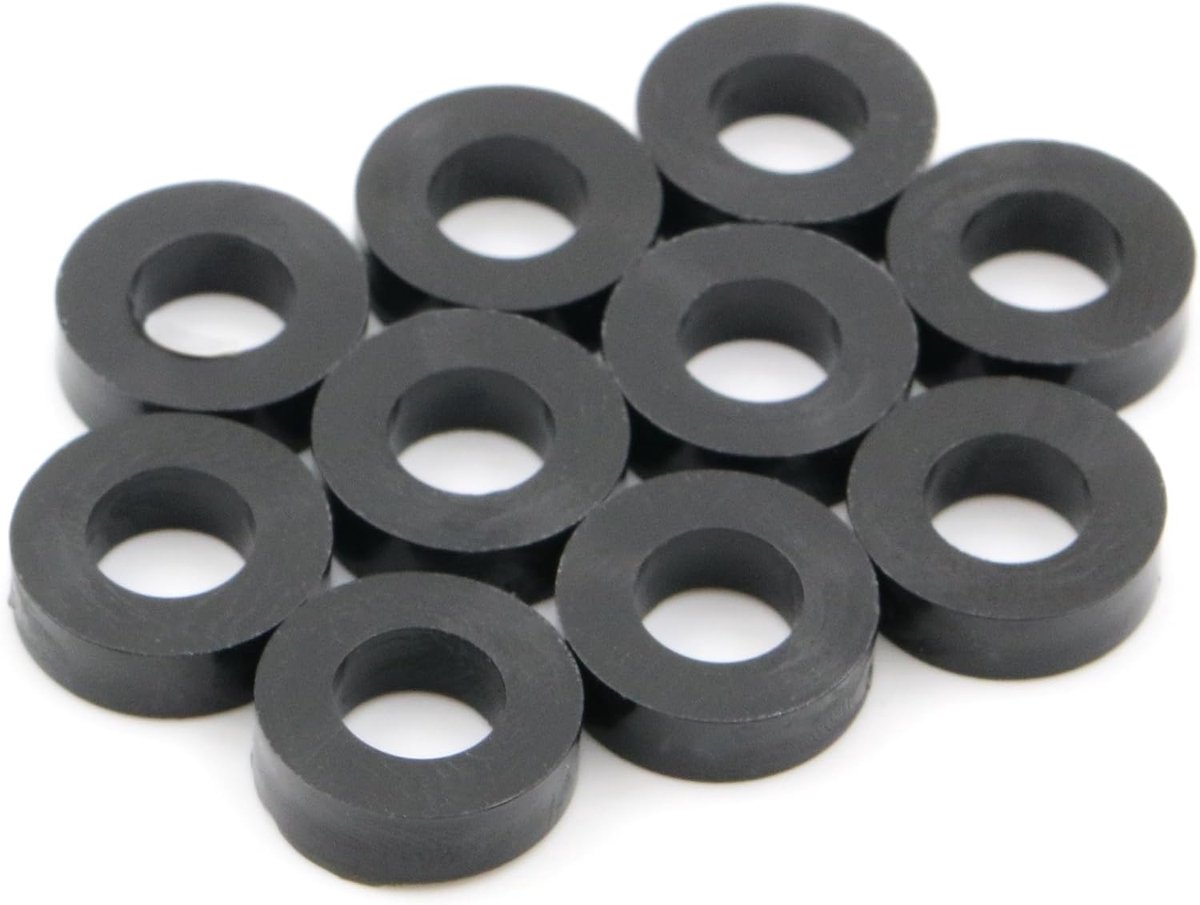 SnelShoppen - 10 x Spacer Ringen Wasjes L 3 mm x Ø 10/5 mm M5 Rond HD Polyethyleen voor Afstand tussen Onderdelen en Toepassingen in Huis en Tuin