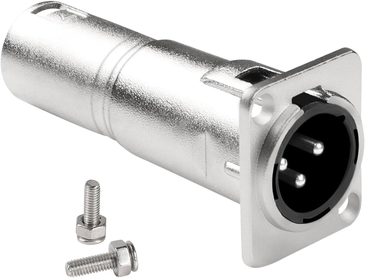 QIANRENON 3-pin XLR plug to plug, fixed mount, microphone, jack, 3-pin XLR panel, symmetrical audio adapter, XLR - ShopVlot