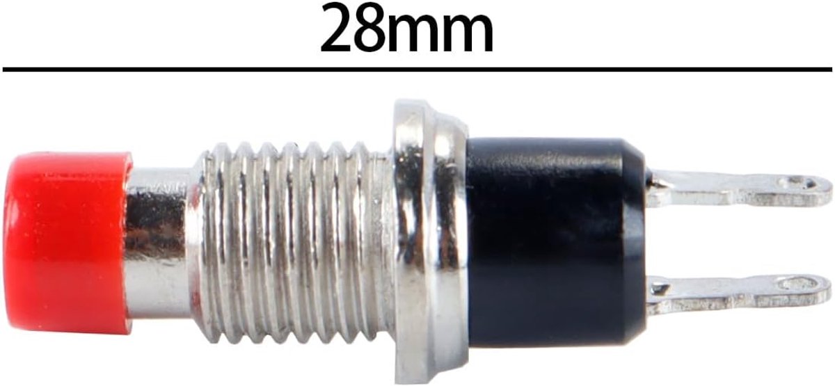 SnelShoppen - 8 Stuks Mini Drukknoppen - 2 Polige, Onvergrendelde, Zelf-Aanpassende, 7 mm, Ronde Startknop, Lockless Drukknop, 1A, 250V AC (4 Kleuren)
