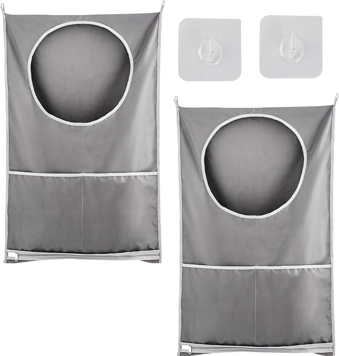Hangende waszakken 2-delig - ruimtebesparend en waterproof - grote capaciteit voor vuile was - ShopVlot
