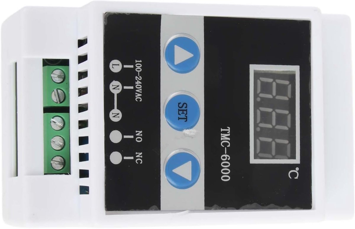 SnelShoppen - Digitale Temperatuurcontroller Thermostaat DIN-Rail Geïnstalleerd TMC-6000 AC110-240V Professionele Accessoires voor Koeling en Verwarmi