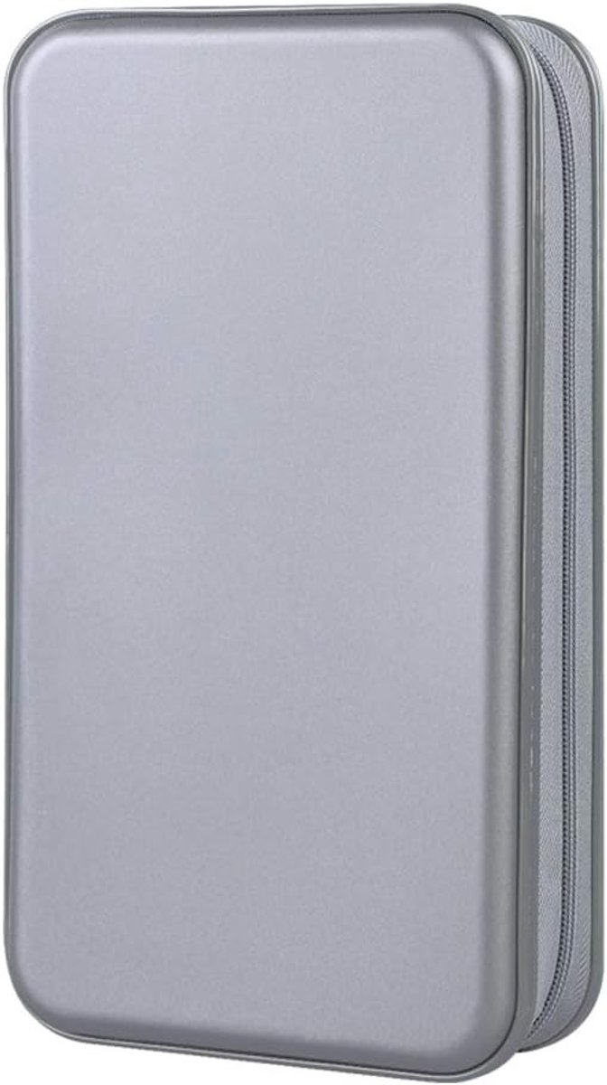 CD Case met 96 Capaciteit - Draagbare Plastic CD Pouch, Beschermende Zipper DVD Houder voor Auto, Disc Opslag en Reisgebruik (Grijs)