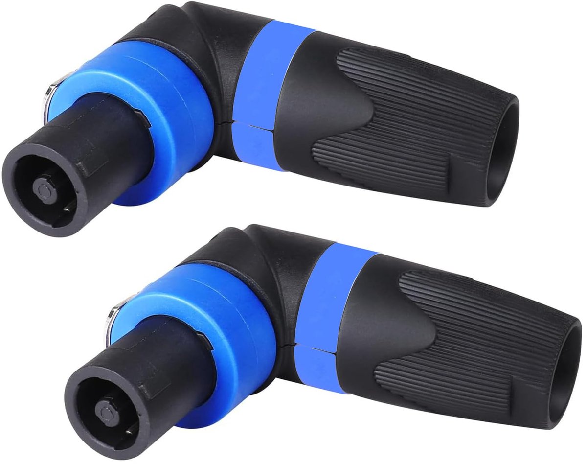 Hoekconnector 90 graden 4-pins - met twist sluiting - beschermt tegen draadbreuk - ideaal voor luidsprekerverbindingen - ShopVlot