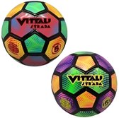 Voetbal Strada maat 5 kunststof groen rood voor kinderen.