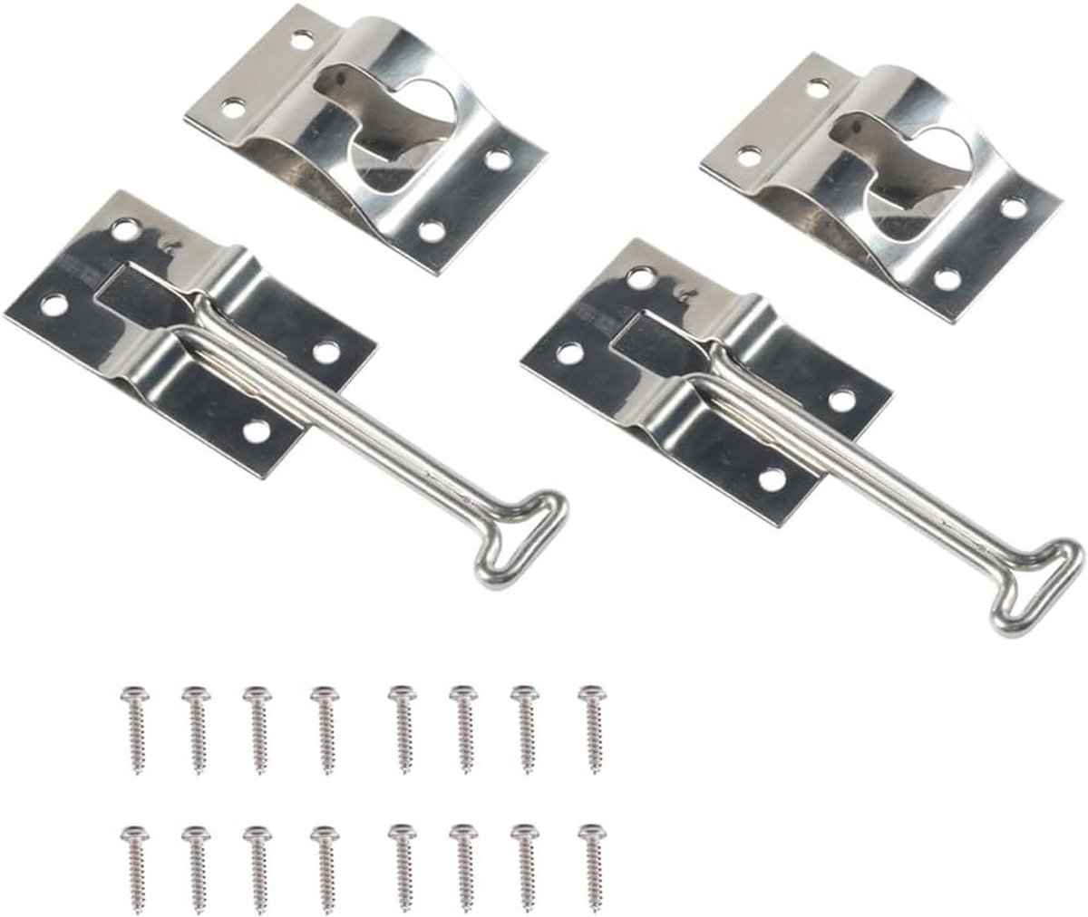 Deur Retainer Haak - Deurvanger Camper - Voertuigdeur Beveiligen - 304 Roestvrij Staal - 12 x 17 x 3 cm