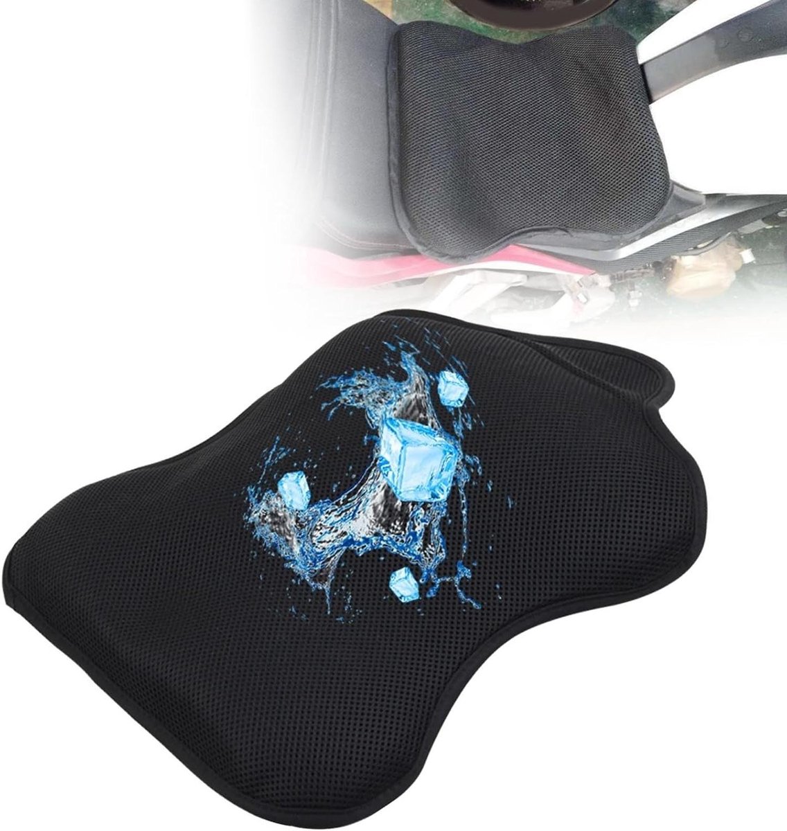 Motorfiets Zitkussen - Gel Pad Kussenhoes - Comfortabel Rijden - Ademende Stof Guard - Niet gespecificeerd - Zwart