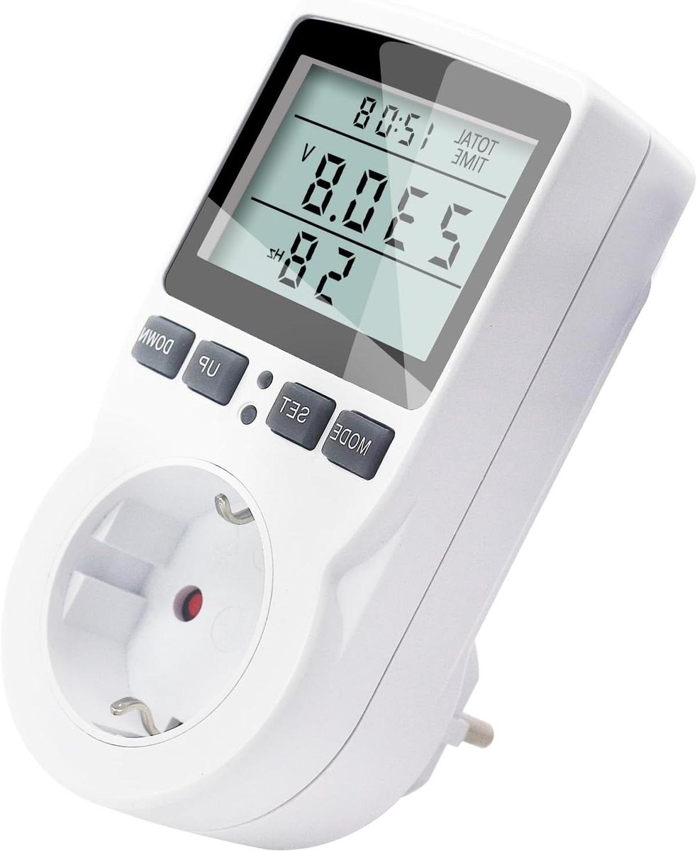 Energiekostenmeter - Stroomverbruiksmeter - Energie Besparen - 11 Bewakingsmodi - 3680W - Wit