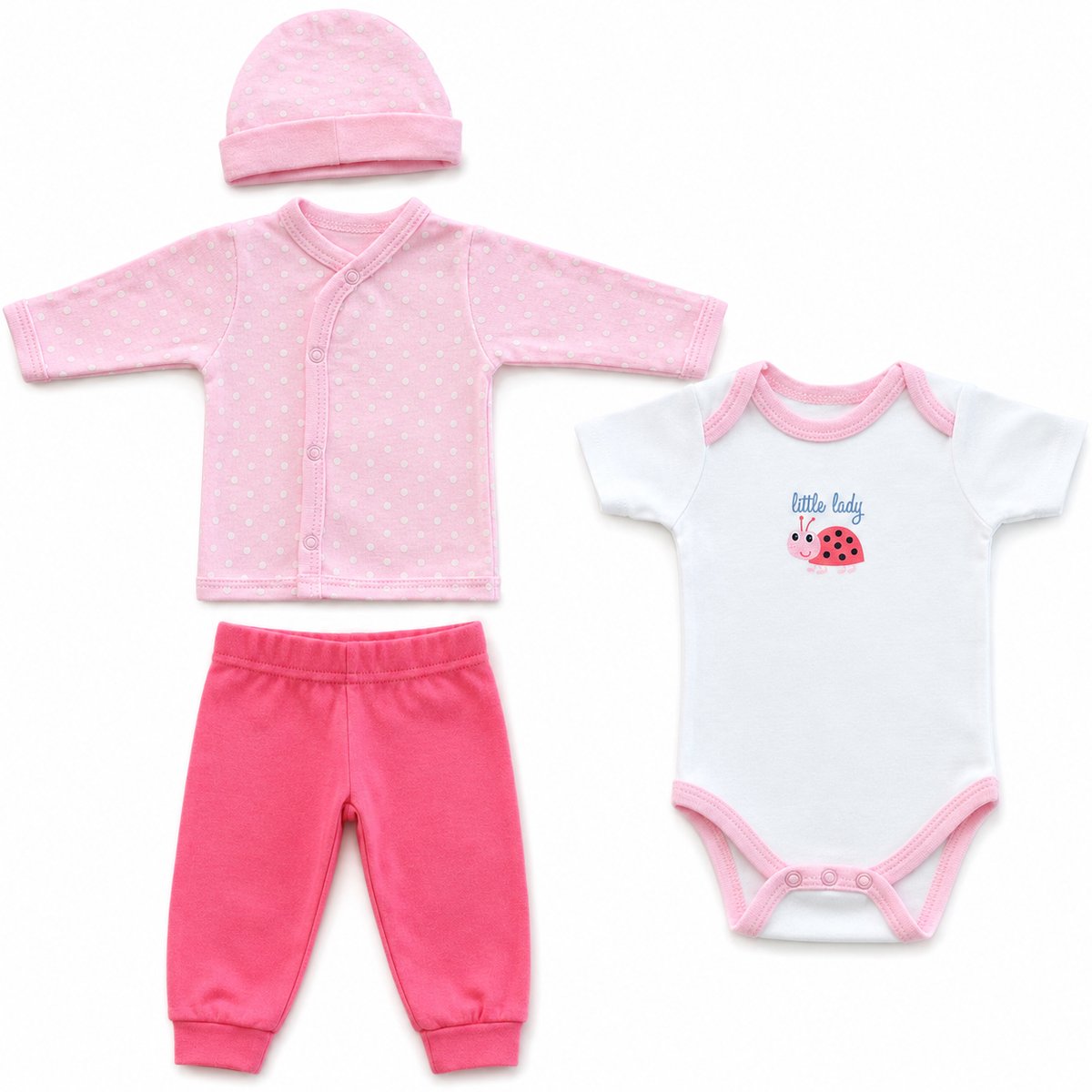 Soft Touch - Tiny Baby - Kledingset 4 delig - Little Lady - Maat 48/50
